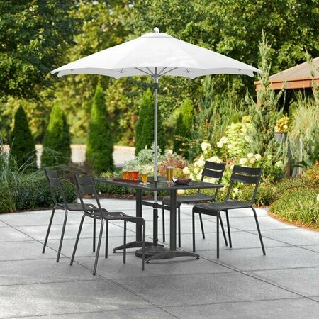 LANCASTER TABLE & SEATING 6' White Push Lift Aluminum Umbrella 164UMBAL06WH